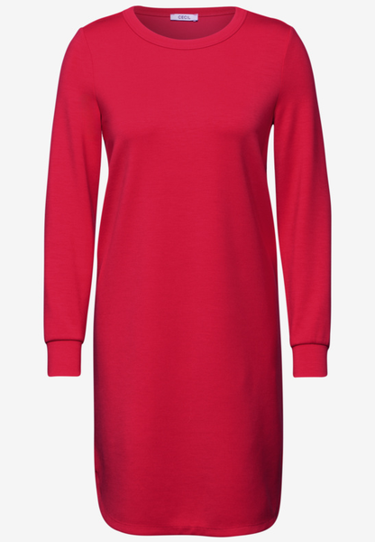 Kleid mit Rundhals - granita red