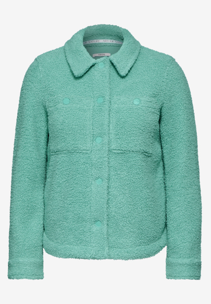 Teddy-Jacke mit Hemdkragen - adriatic green