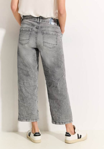 Culotte Jeans mit Bandana - mid grey random wash