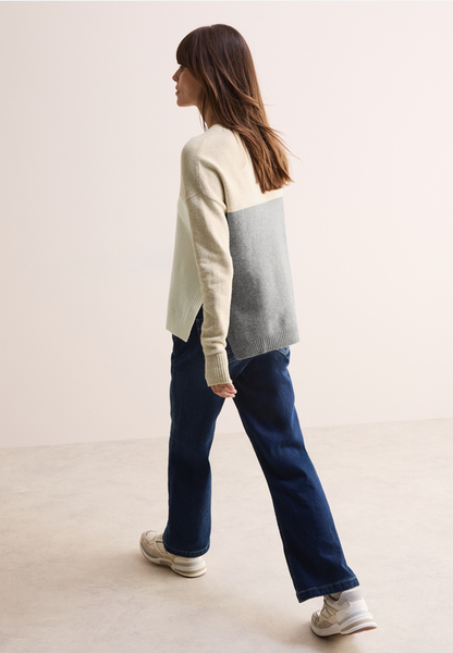 Colorblock Pullover - desert beige melange