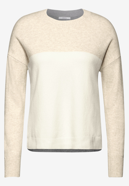 Colorblock Pullover - desert beige melange