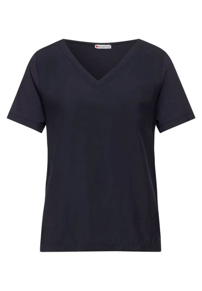 Shirt im Cupro Materialmix - deep blue