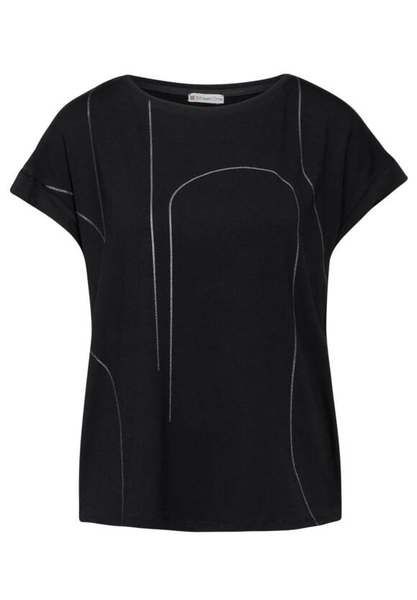 Leichtes T-Shirt mit Print - Black