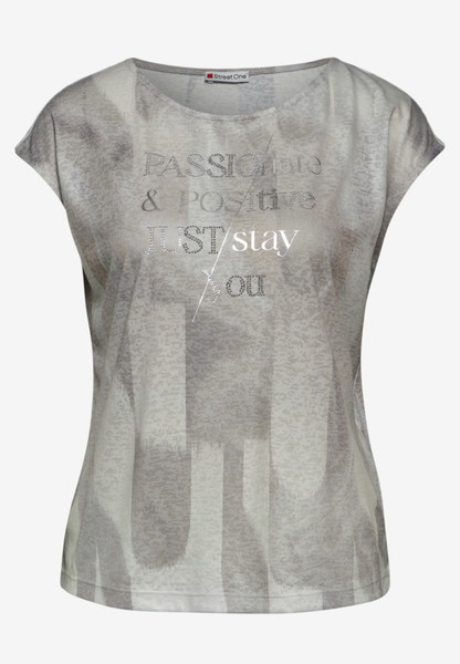 T-Shirt mit Wording - smooth sand beige