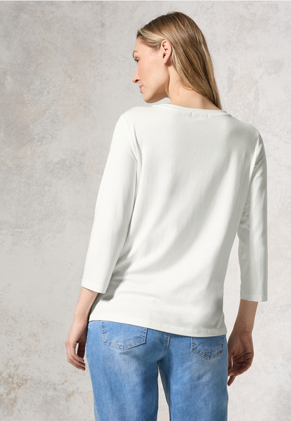 Shirt mit Glitzer-Motiv - vanilla white