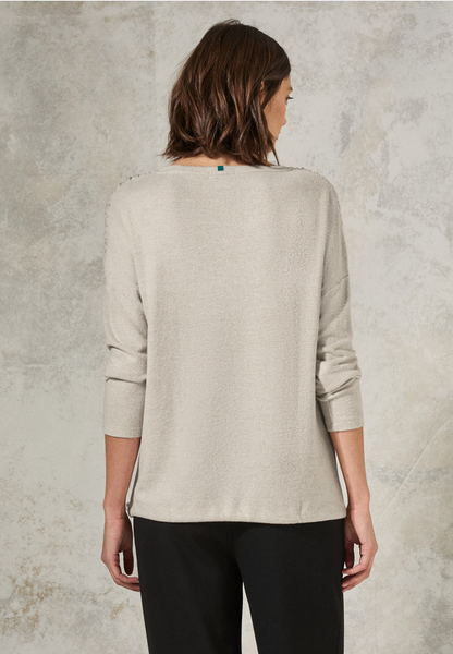 Shirt mit Raffung - desert beige melange