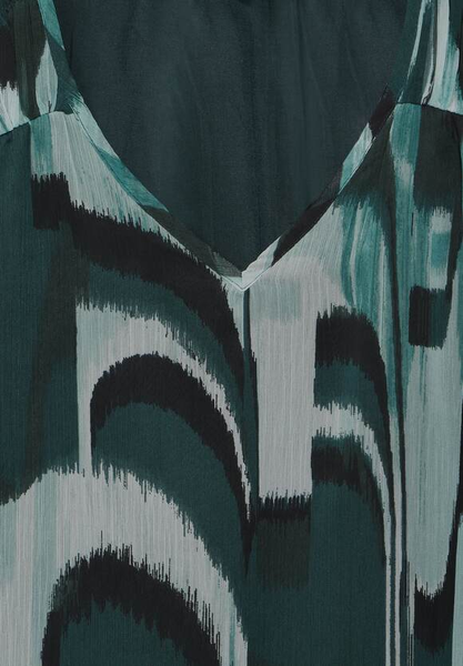 Chiffon-Tunika mit Print - hunter green