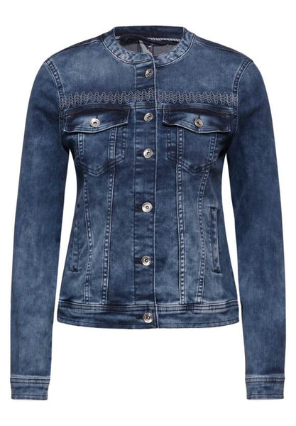 Jeansjacke - mid blue wash