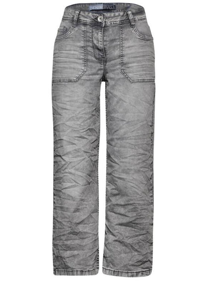 Culotte Jeans mit Bandana - mid grey random wash