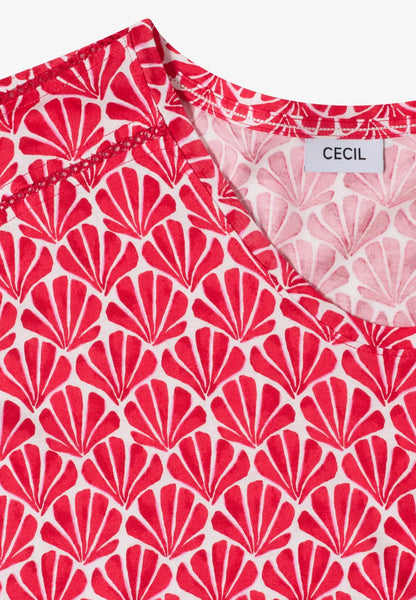Kurzarm Shirt mit Spitzendetail - glazed apple red