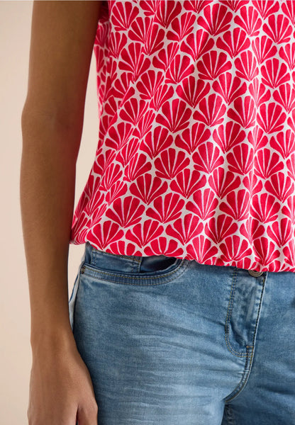 Kurzarm Shirt mit Spitzendetail - glazed apple red